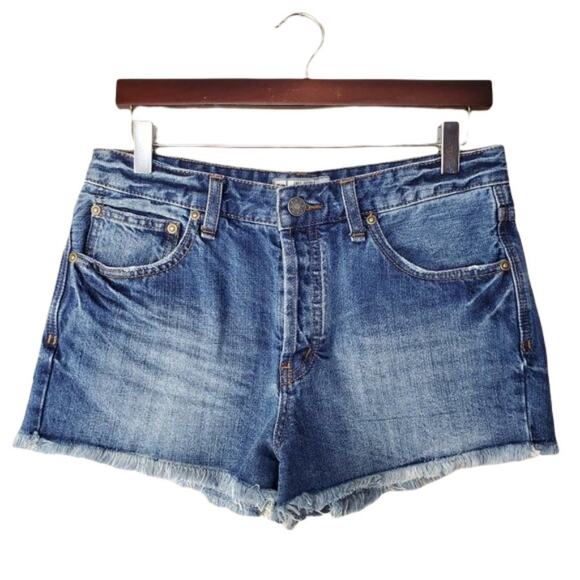 Free People High-Rise Cut Off Denim Shorts - Picture 1 of 9